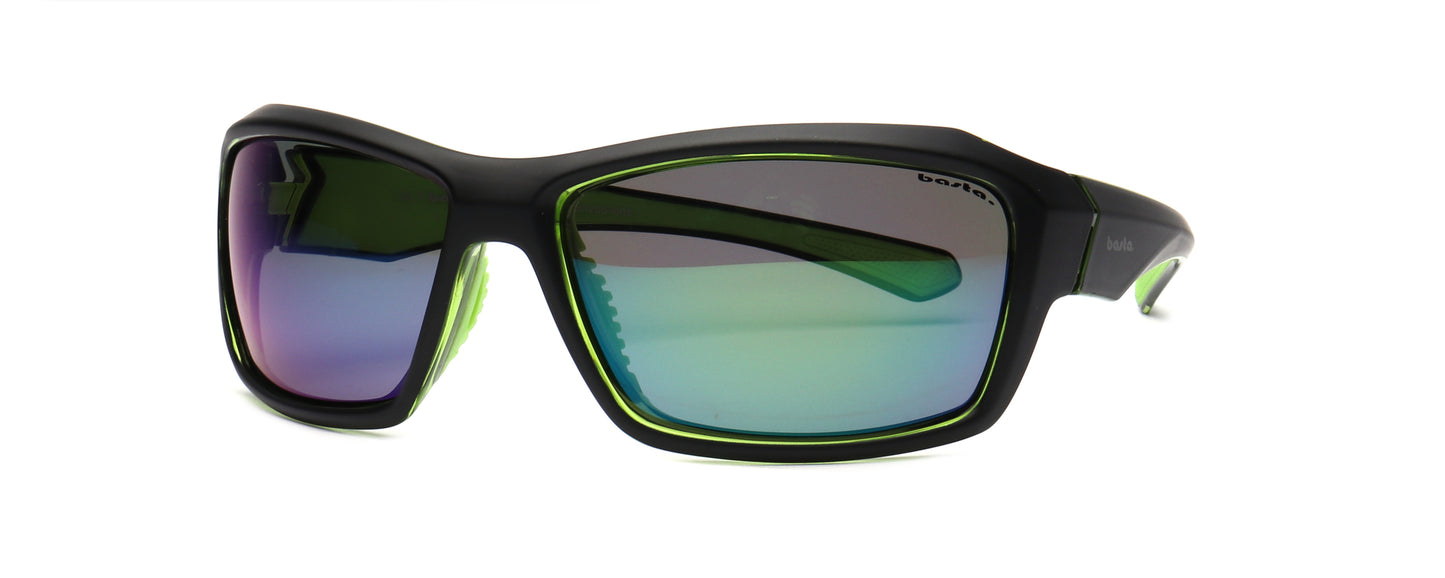 Sportsonnenbrille Frame Brothers mit UV400 Schutz und Polarisiert in Schwarz - Grün