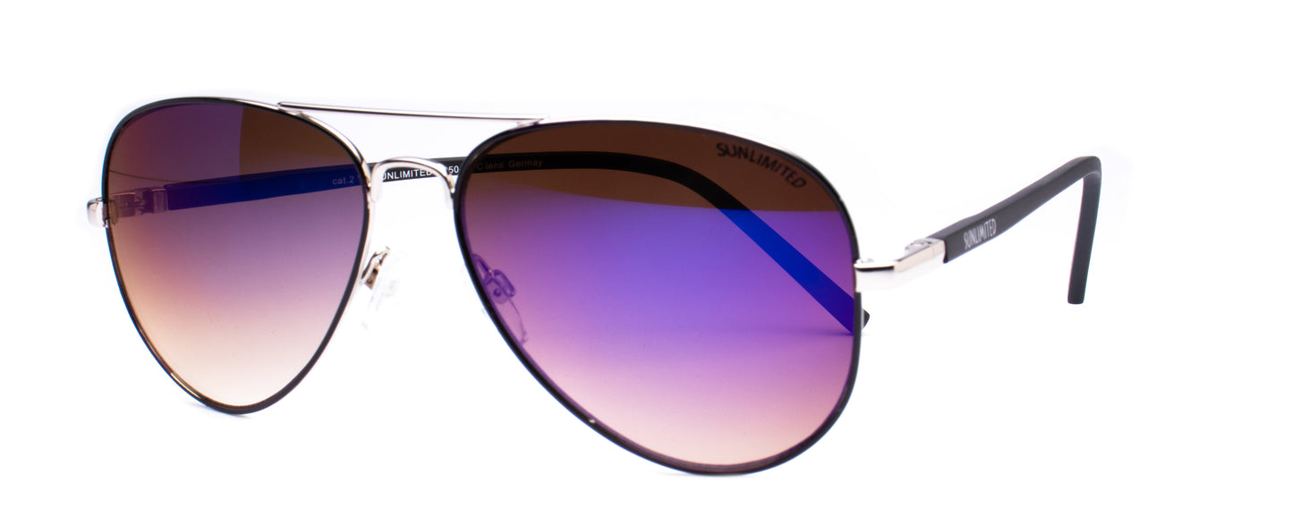 Sonnenbrille Frame Brothers Sunlimited 1250 Silber - Schwarz