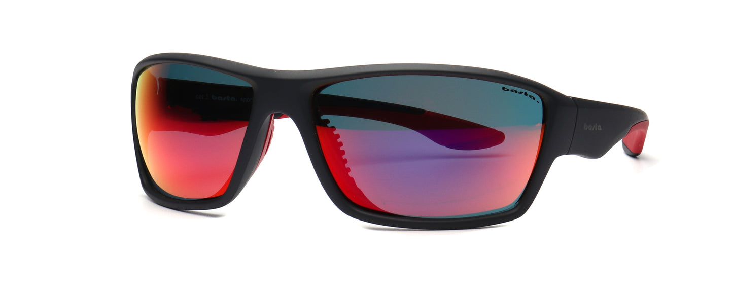 Sportsonnenbrille Frame Brothers mit UV400 Schutz in Schwarz - Rot