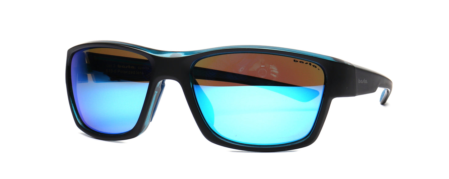 Sportsonnenbrille Frame Brothers Basta Sports Polarisiert 619 Schwarz - Blau